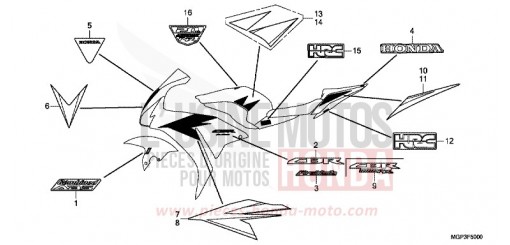 RAYURE/MARQUE (CBR1000RRC/RAC) CBR1000RRC de 2012